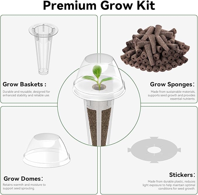 LYKOCLEAN 24 Pods Vegetable & Salad Green Seed Pod Kit for Aerogarden, Ahopegarden, iDOO – Non-GMO American Fast Lettuce, Green Pepper, Cucumber, Parsley Seeds, Compatible with All Hydroponic System