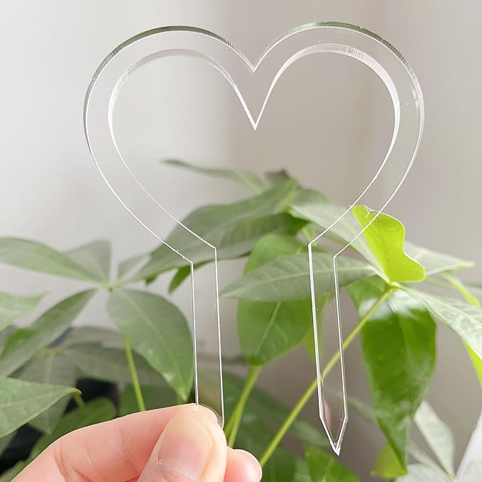 Heart Shape Super Clear Trellis, Hoya Trellis, Indoor Plant Trellis, Houseplant Trellis, Plant Gift, Plant Support and Growth (4'' x 5'')