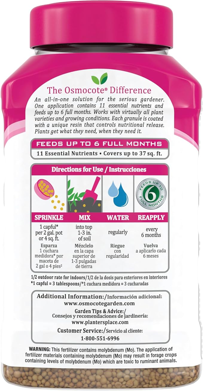 Osmocote Smart-Release Plant Food Plus Outdoor & Indoor1 - Granular, Continuous Release Plant Fertilizer with 11 Essential Nutrients, 1 lb.