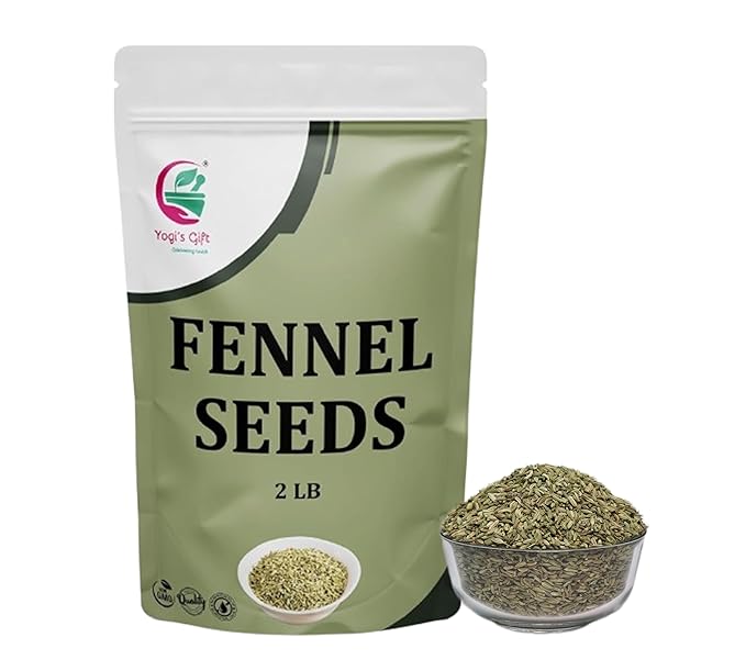 Fennel Seeds 2 LB, 100% Pure & Natural Whole Fennel, Premium Quality Spice for Cooking & Tea, Fresh & Aromatic, 2LB Bulk Pack - By Yogi’s Gift®