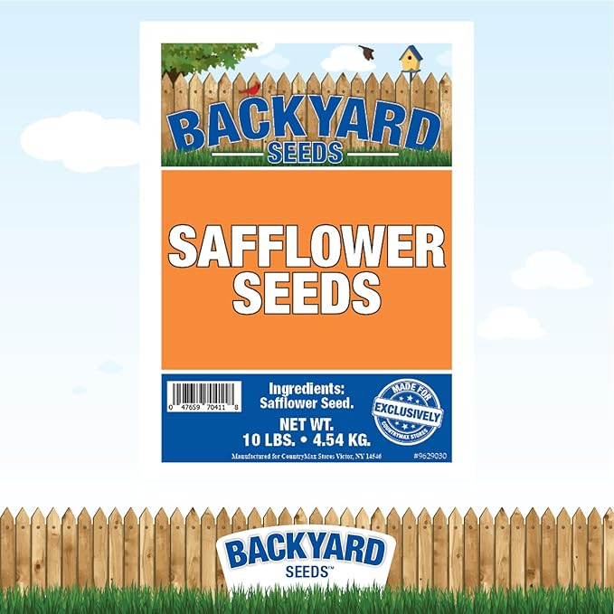 CountryMax Backyard Seeds Safflower Bird Seed for Cardinals (10 Pounds)