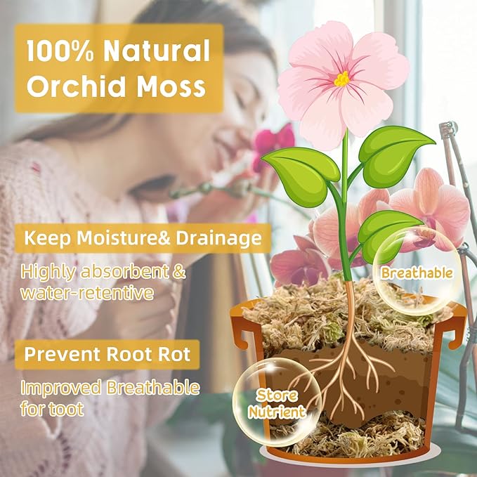 Legigo 3.3LBS Premium Sphagnum Moss for Plants- 60QT Natural Succulent Carnivorous Plant Moss Dried, Long Fiber Orchid Moss for Orchid Repotting Succulent Sarracenia Potted Plants Gardening & Reptiles