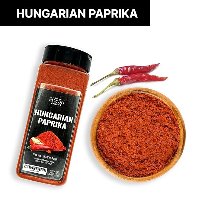 Fresh Finest Hungarian Paprika – Delicious Authentic Sweet Paprika Powder Hungarian Seasoning – Mild Spice Sweet Powder for a Wide Range of Dishes - 15oz (430g)