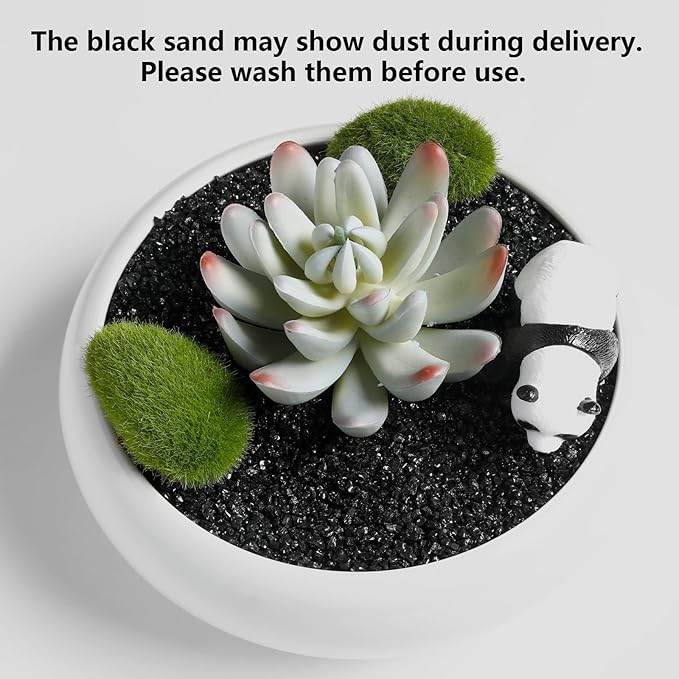 2.4lb Succulents and Cactus Black Sand, Décor & Additive Tiny Stones,DIY Rocks Gravel for Bonsai, Fairy Gardening, Terrarium, Vases Fillers