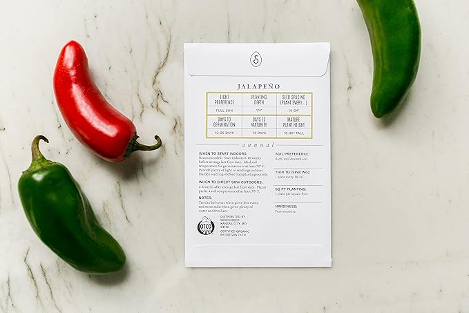 Sereniseed Certified Organic Vegetable Seeds (10-Pack) – Non GMO, Open Pollinated - Basil, Snap Pea, Broccoli, Bean, Jalapeno, Tomato, Lettuce, Cucumber, Carrot, Zucchini Seeds for Planting