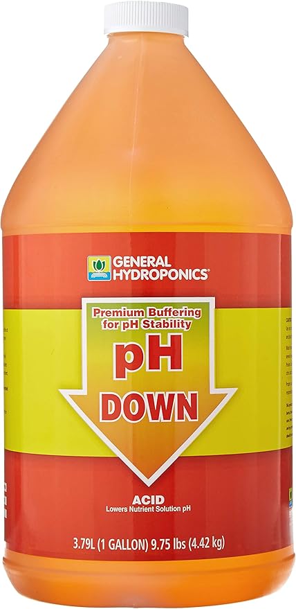 General Hydroponics pH Down Liquid Premium Buffering For pH Stability, 1-Gallon