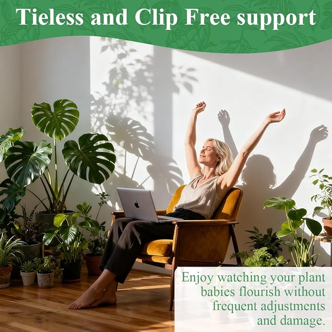 10 Pack Stackable Monstera Plant Support, 11 Inch Plant Support Stakes for Indoor & Outdoor Use, Plants Sticks for Vine Training & Stem Stabilization, Monstera, Pothos, Philodendron