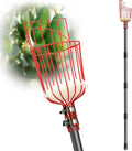DonSail Fruit Picker Pole with Basket Telescoping, Citrus Orange Picker Pole with Basket 35-150 inch Long Handle, Mango Avocado Fig Acorn Pear Pomelo Chery Lemon Picker for Tree