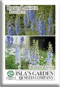 Larkspur Rocket Light Blue Flower Seeds (Delphinium ajacis) – 250+ Heirloom Non-GMO Seeds by Isla’s Garden Seeds, Tall Spikes for Cut Flowers, Cottage Garden Favorite, Cool-Season Annual Blooms