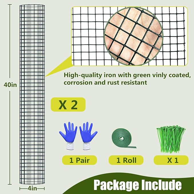 2 Pack Metal Moss Pole, 40" Moss Poles for Plants Monstera, Stackable Sphagnum Moss Pole for Climbing Plants Work with Sphagnum Moss(2 Pack 40")