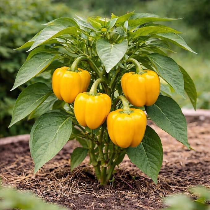 Sweet Bell Pepper Seeds Collection – Red Yellow Orange Green Bell Peppers – Vegetable Seeds for Home Garden Raised Beds & Containers