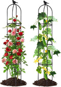 Lalahoni Garden Trellis for Climbing Plants Outdoor, 6 feet Tall Garden Obelisk Trellis Climbing Plant Support Potted Vine Flower Rose Clematis Vegetable Pea Bean Cucumber Trellis Raised Bed, 2 Pack