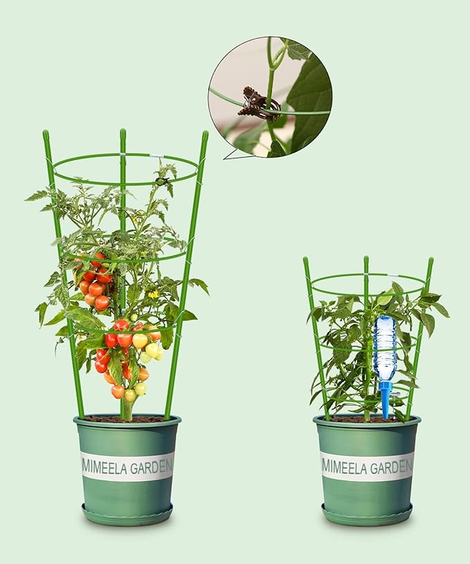 4 Pack Garden Plant Support Tomato Cage, Upgrade 18" Trellis for Climbing Plants, Plant Trellis Kits (18")