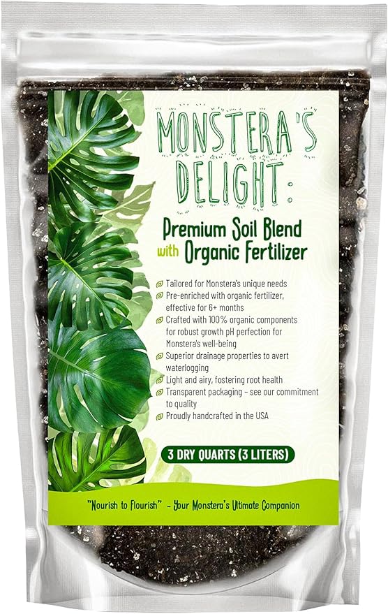 GARDENWISE Monstera Potting Soil Mix – Organic, Fast-Draining, Chunky Soil with Coconut Coir & New Zealand Bark for Indoor Plants – Premium Fertilizer for Monstera Deliciosa, Albo & More (3 quarts)