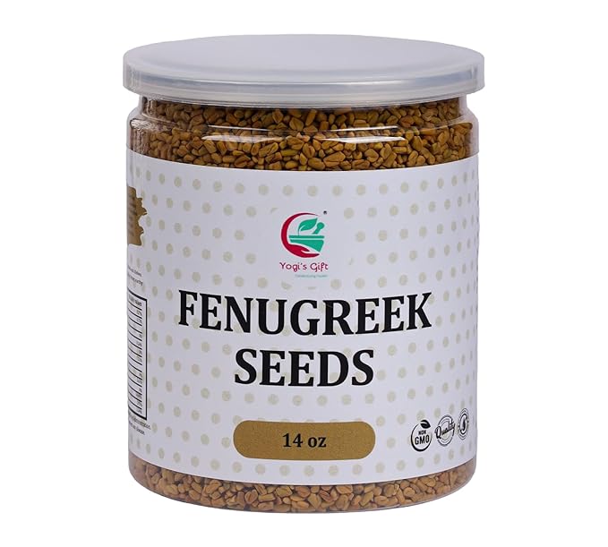 Fenugreek Seeds 14oz, 100% Pure & Natural Methi Seeds, Premium Quality, fenogreco en semillas, For Cooking, Herbal Uses and Overall Wellness - By Yogi’s Gift®