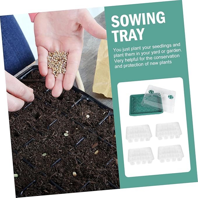 Plant Starter Trays Material Plant Germination Box Greenhouse Cover for Seed Starting Reusable Planting Nursery Tray for Indoor Outdoor