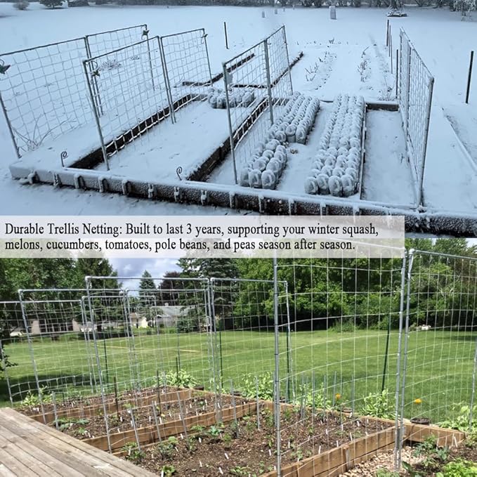 Plant Trellis Netting, 5x350 Ft Polyester Square Mesh Trellis Net Support for Climbing Plants, Bean, Pea, Garden Bed Vines, Grow Tents