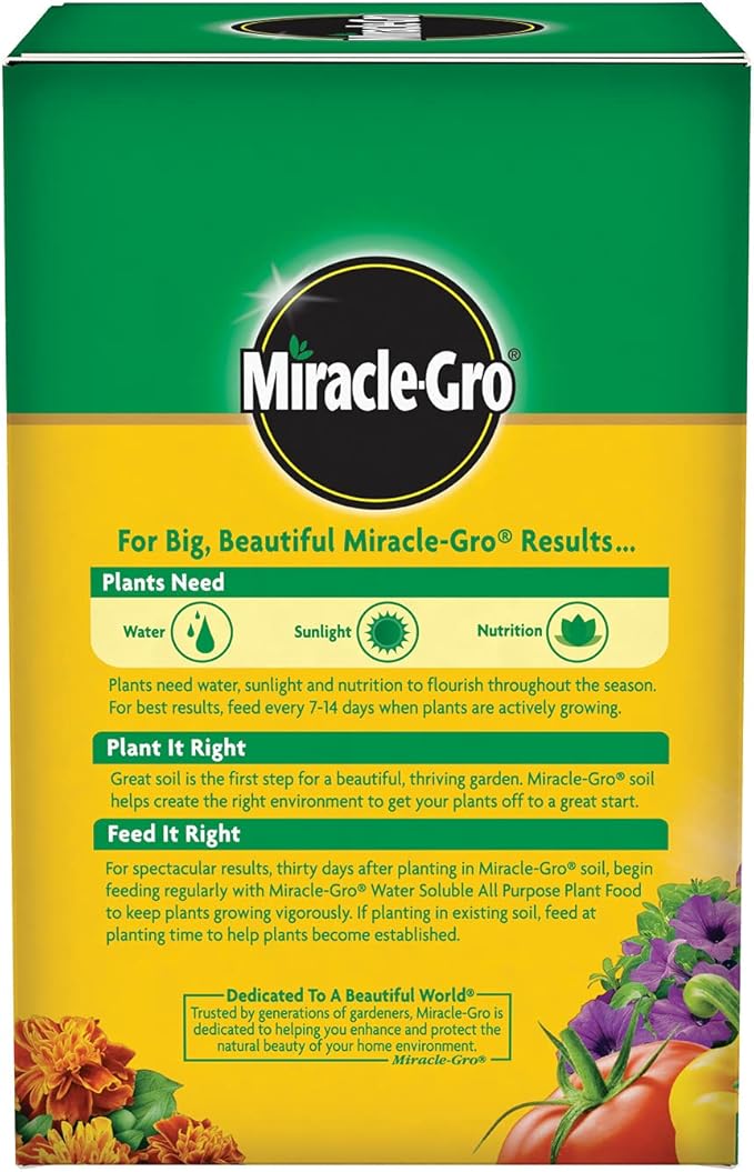 Miracle-Gro Water Soluble All Purpose Plant Food - Fertilizer For All Indoor or Outdoor Plants including Roses, Flowers, Vegetables, Houseplants, Trees, and Shrubs, 1.5 lbs. (6-Pack)