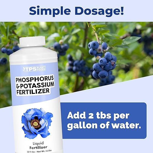 Phosphorus & Potassium Fertilizer – Liquid Bloom Booster for Strong Roots, Better Blooms & Improved Fruit Development, 32 oz