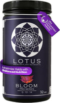 Lotus Nutrients Bloom Pro Series, Water Soluble Hydroponic Plant Food for Flowering and Fruiting, 14+ Ingredient Powder with 100% Chelated Micronutrients and Amino Acids, Coco Coir, Hydro, Soil (32oz)
