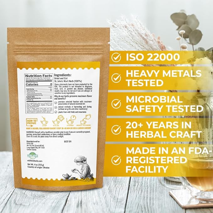 4 oz. St Johns Wort Herb Herbal Tea (Hypericum) - 113g Hierba De San Juan Herb Tea