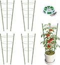 4 Pack Plant Support Tomato Cages for Garden, 24 Inches Tomato Cages and Supports with Adjustable Rings for Garden Pots, Plant Stakes Tomato Trellis Rings for Climbing Plants