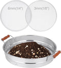 Stainless Steel Soil Sifter with Wood Handle - 14 Inch Large Garden Sieve & Compost Screen Pan for Dirt, Rocks, Gravel & Sand - 2 Heavy Duty Rustproof Replaceable Meshes (3mm & 6mm)