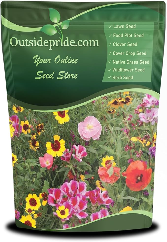 Outsidepride Pollinator Wildflower Seed Mix - 1 lb Flower Seeds for Attracting Pollinators, Ideal for All States, Enhances Garden Biodiversity, Supports Bees, Butterflies & Beneficial Insects