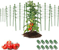 Legigo 6 Pack 36 Inch Plant Support Cages Tomato Cage for Garden- Plant Cages Adjustable Rings, Tomato Plant Support Stakes Trellis for Pots, Peppers, Cucumbers and Flowers with 10 Plant Clips