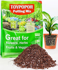 TOYPOPOR Potting Soil for All Indoor Houseplants, (10qt) Contains Perlite, Peat Moss, Coco Coir, Rice Charcoal, Well Draining Potting Mix Light, Aerated Texture for Healthy Plant Roots, Fast Growth