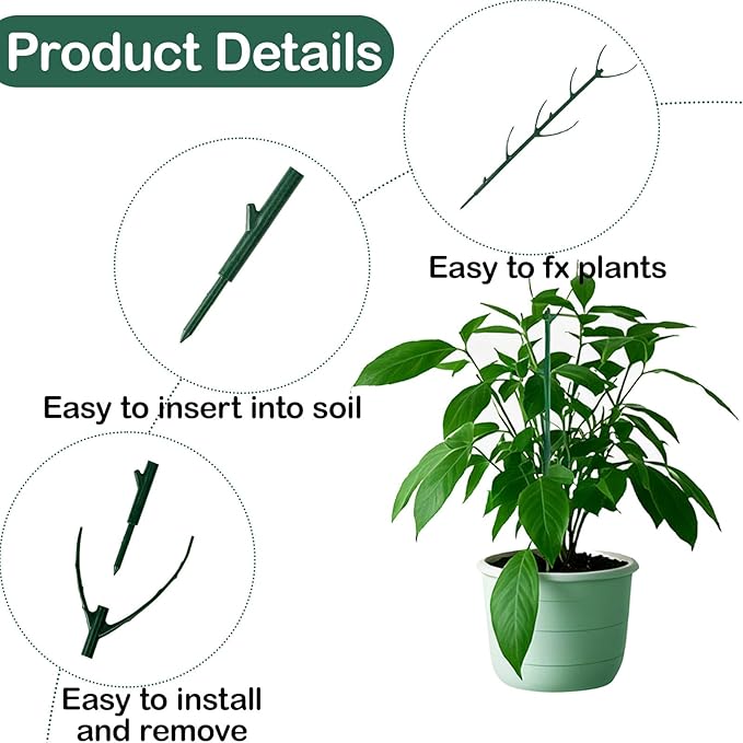 5pack Adjustable Plant Support Pole–Stackable Indoor/Outdoor Support Pole with Clamps,Suitable for Monstera Pothos Philodendron Climbing Plants,Garden Accessories, Perfect Replacement for Plant Stakes