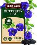 100+ USA Premium Butterfly Pea Flower Seeds for Planting, Non-GMO Seeds, Blue Butterfly Pea Vine (Clitoria Ternatea) Asian Pigeonwings -Tropical Vine Plant - Edible Flower Seeds