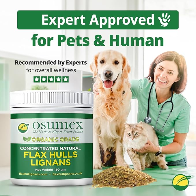 Osumex Flax Seed Hull Powder 150g - Flax Seeds Organic High in Lignan SDG for Digestion, Natural Concentrate Flaxseed Shells Only No Flaxseed Oil or Seeds Added, Smoothie Seeds for Daily Nutrition
