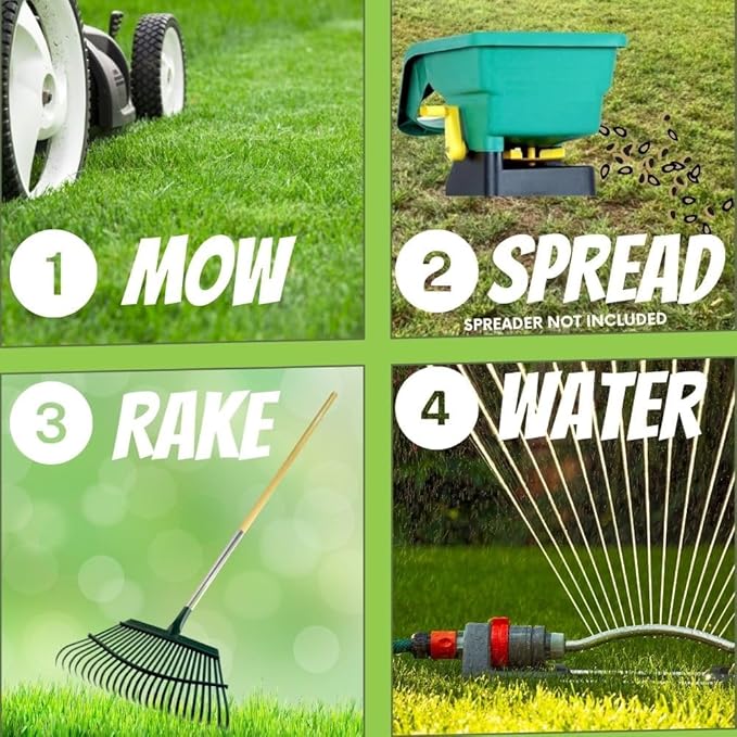 Flawn Seed Kits Micro Clover Seed + Mow Less Fine Fescue Grass, Low Maintenance, Eco-Lawn, Covers up to 500 Sqft