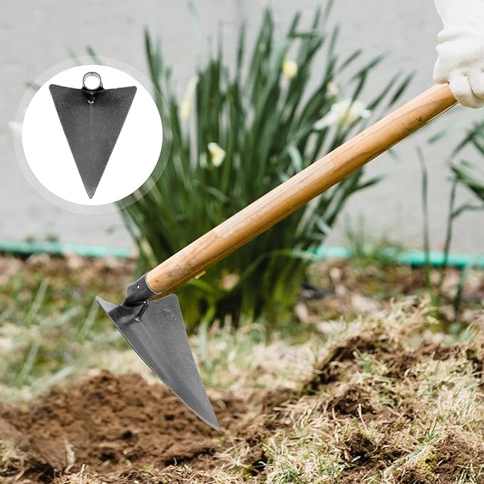 DOITOOL Triangle Hoe Head Garden Tool 10.6 Inch Digging Hoe for Weeding Planting Soil Leveling Durable Gardening Hand Tool