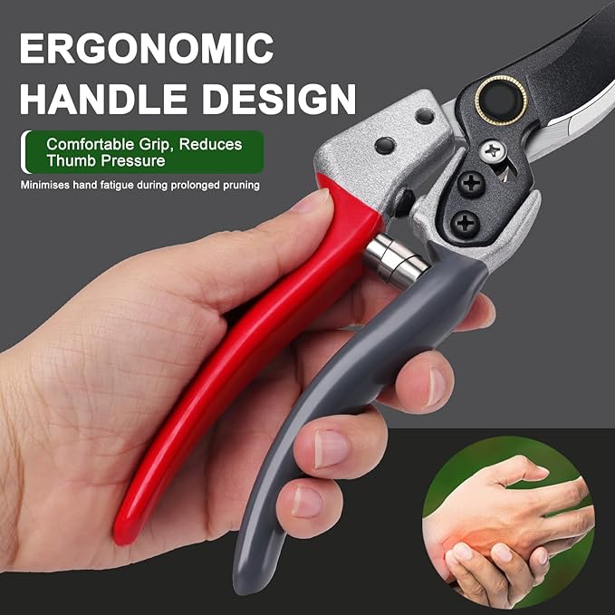 Kynup Pruning Shears, Garden Shears, Garden Clippers, Gardening Hand Tools, SK5 Steel Blade, Up to 1 Inch Cut Capacity, Safty Locked, Effortless Design, Garden Tools for Gardening, Farm