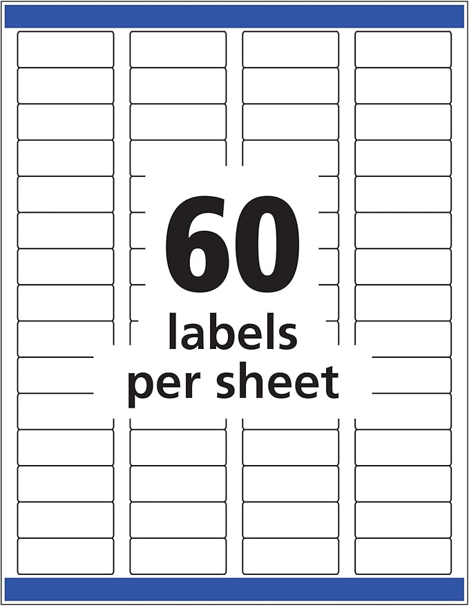 Avery Printable Return Address Labels with Sure Feed, 2/3" x 1-3/4", Glossy Clear, 600 Blank Mailing Labels (06520)