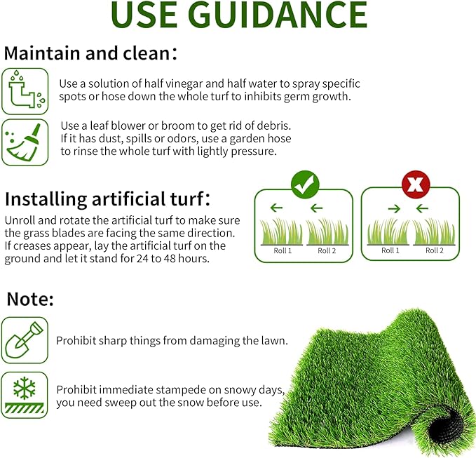 SunVilla Artificial Grass Rug Indoor Outdoor, 28 in x 40 in (7.7 Square FT) Realistic Thick Synthetic Fake Grass Mat for Dogs, Garden Lawn Landscape Patio Grass