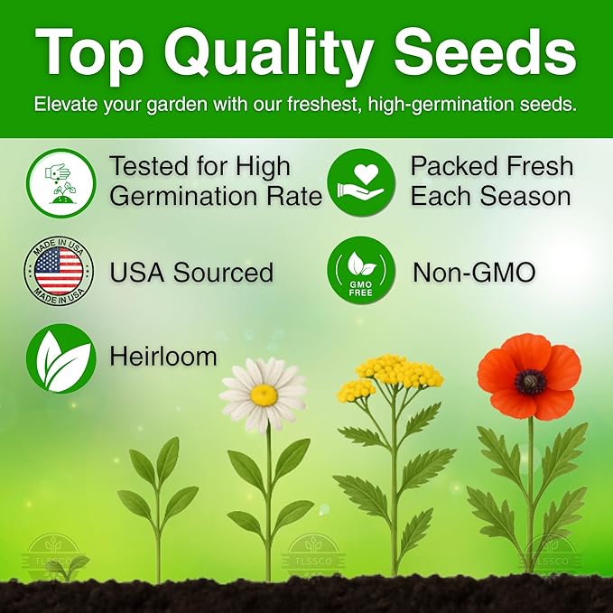 25450+ Wildflower Seeds, Pack for 2026 USA Premium Non-GMO Butterfly & Humming Bird Mixture Seeds - 1 Oz - 24 Open Pollinated Annual and Perennial Species - Bulk Pack