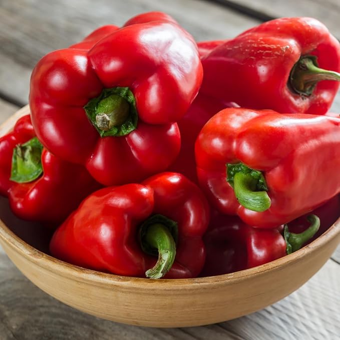 200 Bell Pepper Seeds for Planting, Big Red Sweet Pepper Seeds Indoor Outdoor Vegetable