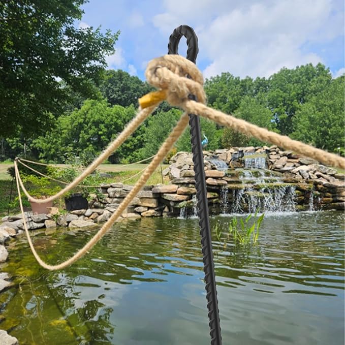 30 Inch Rebar Stakes Heavy Duty 6 Pack Tent Stakes with Loop 1/2 Inch Diameter Tarp Pegs Tree Stakes and Supports Ground Anchors Garden Rope Fence Stakes for Outdoor Camping and Yard, Black