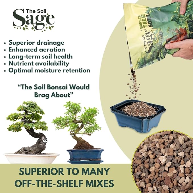 5qts/5l Premium Bonsai Mix - U.S.A. Made Ready to Use - Akadama, Pumice, Lava Rock, Fine Pine Bark - Large Bag for All Bonsai Tree - High Drainage Potting, Repotting (Bonsai Soil / 5 QT)