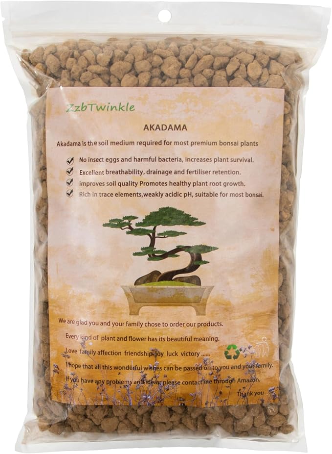Japanese Super Hard Akadama Bonsai Soil - Medium Grain (6-12mm), 6 lb (3.6 QT) | for Established Bonsai,Orchids,Pond Plants,Drainage Layers & Plants with Extensive Root Systems