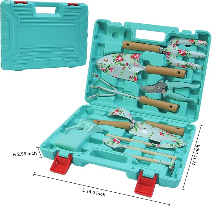 Heavy Duty Garden Hand Tools Set Gardening Hand Tools for Women Gardening Tool Set Gardening Gifts Gardening kit for Women (Light Green)