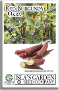 Red Burgundy Okra Seeds for Planting – 100+ Non-GMO & Heirloom Seeds, Abelmoschus esculentus, Tender Red Pods for Frying & Cooking, High Yield Warm-Season Vegetable, by Isla’s Garden Seeds, Gift Idea