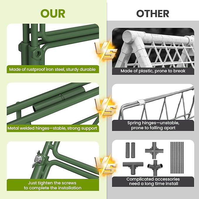 Heavy Duty Adjustable A-Frame Trellis for Climbing Plants,48"x16", Rust-Proof Metal Garden Trellis with Dense Grid, Ideal for Raised Beds, Cucumbers, Tomatoes, Beans, and Outdoor Vines (1 Pcs)