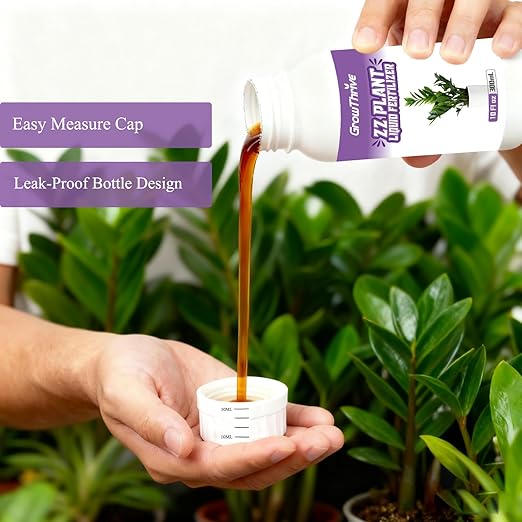ZZ Plant Liquid Fertilizer – Organic Probiotic Plant Food for ZZ Plants, 10 oz Concentrate (Makes 120L) – Promotes Lush Growth, Greener Leaves & Stronger Roots – Natural, Non-Chemical Formula