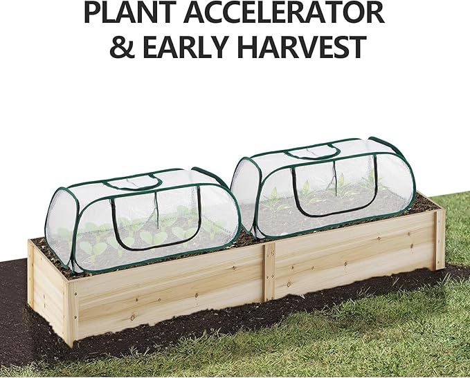 Pack of 2, Garden Bed Cover, 45"x22"x16"(H), Plastic Hot House, Garden Row Accelerator, Greenhouse, Freeze Protection Humidity Domes for Gardening Germination and Seedling Propagation