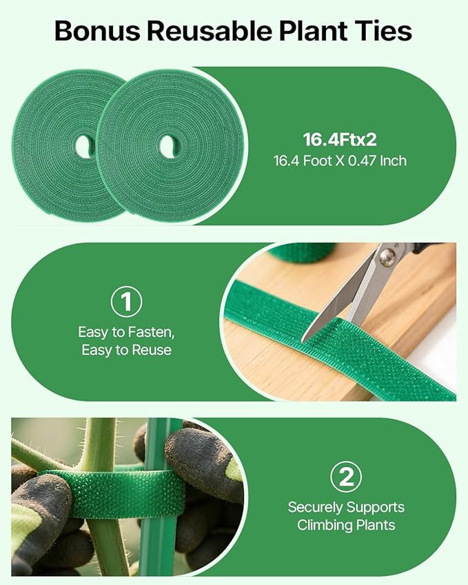 Suteck Cucumber Trellis 39.2" 2 Pack A-Frame – Foldable Metal Garden Trellis for Cucumbers, Peas, Beans & Climbing Plants, No Assembly Required Plant Support, Ideal for Raised Beds, Patios & Backyards