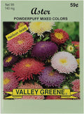 Set of Flower Seed Packets! Flower Seeds in Bulk - Great for Creating The Garden of Your Dreams! (50, Aster - Powderpuff Mix)